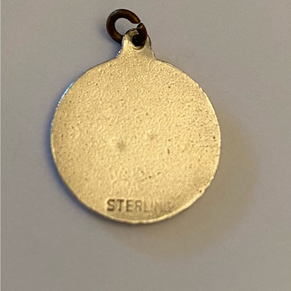 Sterling Silver Vintage Enamel United Nations Symbol Charm or Pendant - Picture 2 of 5